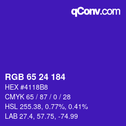 Color code: RGB 65 24 184 | qconv.com
