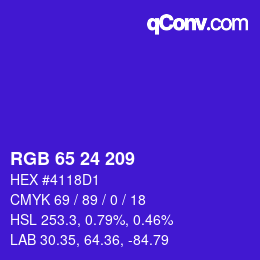 Color code: RGB 65 24 209 | qconv.com