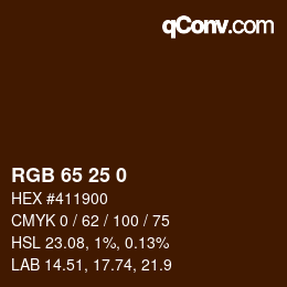 カラーコード: RGB 65 25 0 | qconv.com