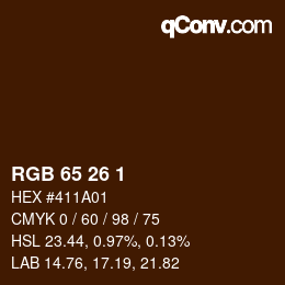 颜色代码: RGB 65 26 1 | qconv.com