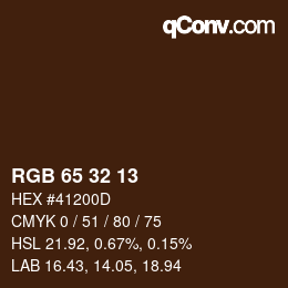 Color code: RGB 65 32 13 | qconv.com