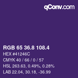 カラーコード: RGB 65 36.8 108.4 | qconv.com