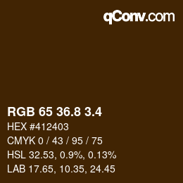 カラーコード: RGB 65 36.8 3.4 | qconv.com