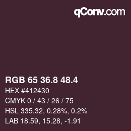 カラーコード: RGB 65 36.8 48.4 | qconv.com