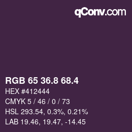 カラーコード: RGB 65 36.8 68.4 | qconv.com