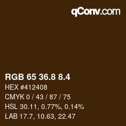 カラーコード: RGB 65 36.8 8.4 | qconv.com