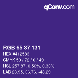 カラーコード: RGB 65 37 131 | qconv.com