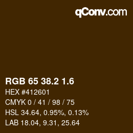 カラーコード: RGB 65 38.2 1.6 | qconv.com