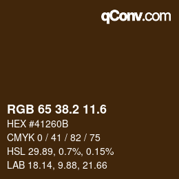 カラーコード: RGB 65 38.2 11.6 | qconv.com