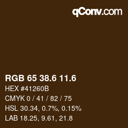 カラーコード: RGB 65 38.6 11.6 | qconv.com