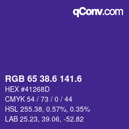 カラーコード: RGB 65 38.6 141.6 | qconv.com