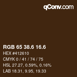 カラーコード: RGB 65 38.6 16.6 | qconv.com
