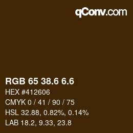 カラーコード: RGB 65 38.6 6.6 | qconv.com