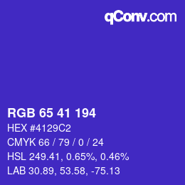 Color code: RGB 65 41 194 | qconv.com