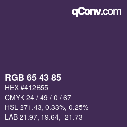 Farbcode: RGB 65 43 85 | qconv.com