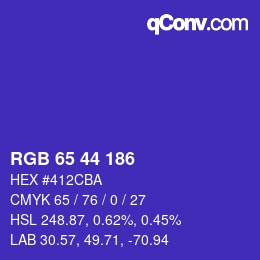 Color code: RGB 65 44 186 | qconv.com
