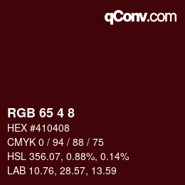 Color code: RGB 65 4 8 | qconv.com