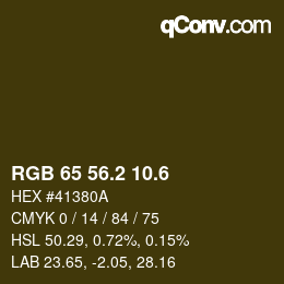 カラーコード: RGB 65 56.2 10.6 | qconv.com