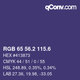 カラーコード: RGB 65 56.2 115.6 | qconv.com