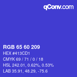 Color code: RGB 65 60 209 | qconv.com