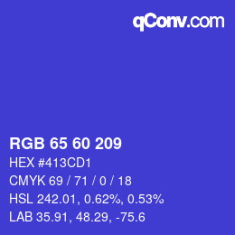 カラーコード: RGB 65 60 209 | qconv.com