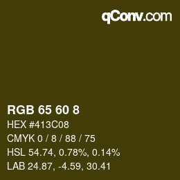 Color code: RGB 65 60 8 | qconv.com