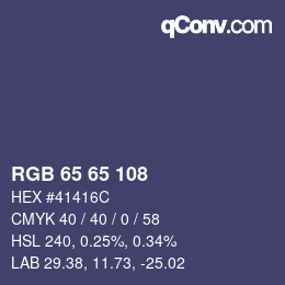 颜色代码: RGB 65 65 108 | qconv.com