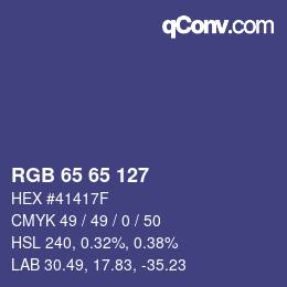 カラーコード: RGB 65 65 127 | qconv.com