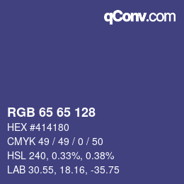 カラーコード: RGB 65 65 128 | qconv.com