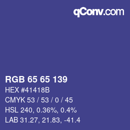 カラーコード: RGB 65 65 139 | qconv.com