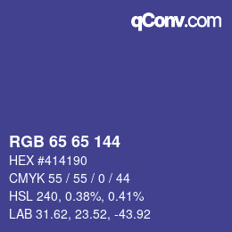 颜色代码: RGB 65 65 144 | qconv.com