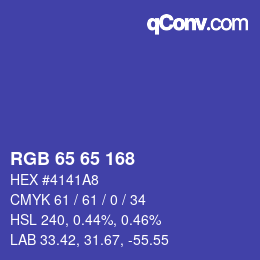 カラーコード: RGB 65 65 168 | qconv.com