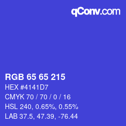 Color code: RGB 65 65 215 | qconv.com