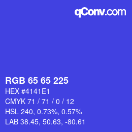 カラーコード: RGB 65 65 225 | qconv.com