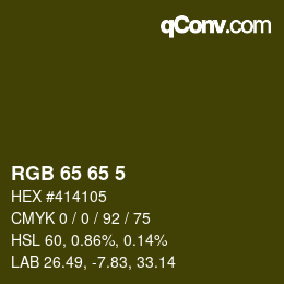 Color code: RGB 65 65 5 | qconv.com