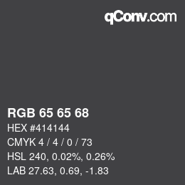 Farbcode: RGB 65 65 68 | qconv.com