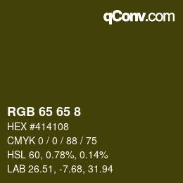 颜色代码: RGB 65 65 8 | qconv.com