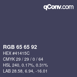 カラーコード: RGB 65 65 92 | qconv.com