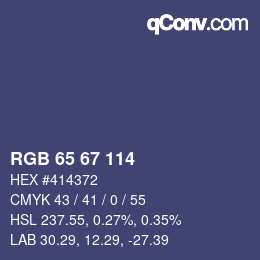 Color code: RGB 65 67 114 | qconv.com