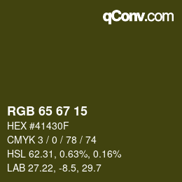 颜色代码: RGB 65 67 15 | qconv.com