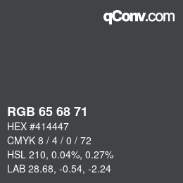 Farbcode: RGB 65 68 71 | qconv.com