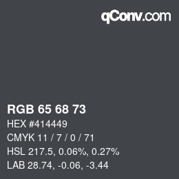 颜色代码: RGB 65 68 73 | qconv.com
