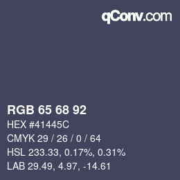 カラーコード: RGB 65 68 92 | qconv.com