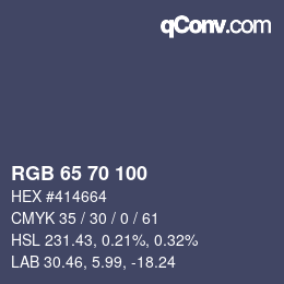 カラーコード: RGB 65 70 100 | qconv.com