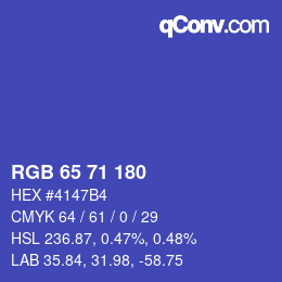 颜色代码: RGB 65 71 180 | qconv.com
