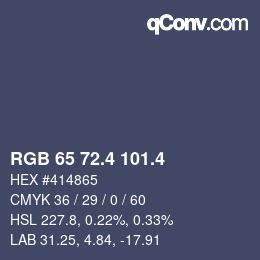 カラーコード: RGB 65 72.4 101.4 | qconv.com