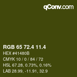 カラーコード: RGB 65 72.4 11.4 | qconv.com