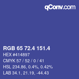 カラーコード: RGB 65 72.4 151.4 | qconv.com