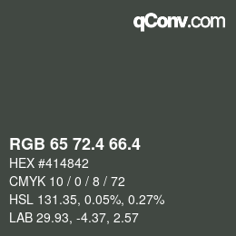 カラーコード: RGB 65 72.4 66.4 | qconv.com