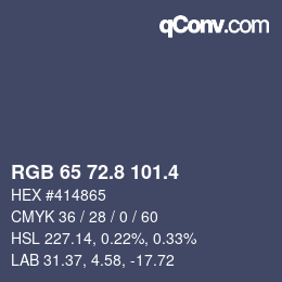 カラーコード: RGB 65 72.8 101.4 | qconv.com